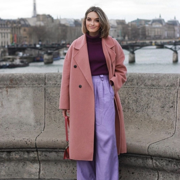 SOLD Pink wool coat - Mango - Picture 9 of 12